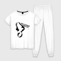 Пижама хлопковая женская Hollywood Undead: graffiti, цвет: белый