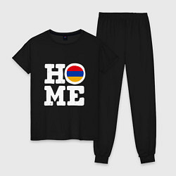 Пижама хлопковая женская Армения - Дом, цвет: черный