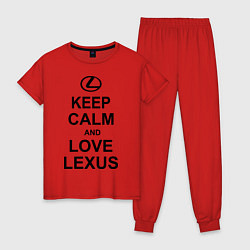 Пижама хлопковая женская Keep Calm & Love Lexus, цвет: красный