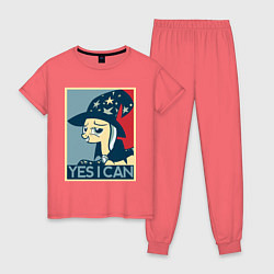 Пижама хлопковая женская MLP: Yes I Can, цвет: коралловый