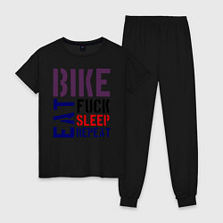 Женская пижама Bike eat sleep repeat