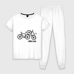 Пижама хлопковая женская Bike Love, цвет: белый