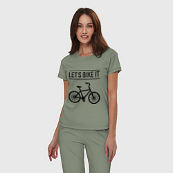 Пижама хлопковая женская Lets bike it, цвет: авокадо — фото 2