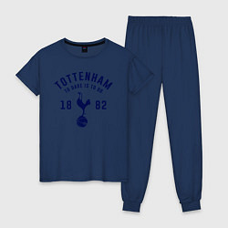 Пижама хлопковая женская FC Tottenham 1882 цвета тёмно-синий — фото 1