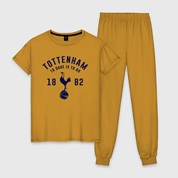 Пижама хлопковая женская FC Tottenham 1882, цвет: горчичный