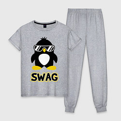 Пижама хлопковая женская SWAG Penguin, цвет: меланж