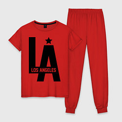 Пижама хлопковая женская Los Angeles Star, цвет: красный
