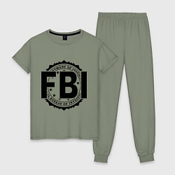 Пижама хлопковая женская FBI Agency, цвет: авокадо