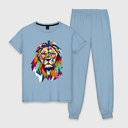 Пижама хлопковая женская Lion Art, цвет: мягкое небо
