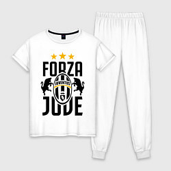 Пижама хлопковая женская Forza Juve, цвет: белый