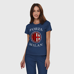 Пижама хлопковая женская Forza Milan цвета тёмно-синий — фото 2