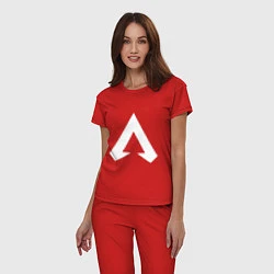 Пижама хлопковая женская Apex Symbol, цвет: красный — фото 2