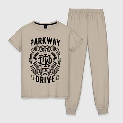 Пижама хлопковая женская Parkway Drive: Australia, цвет: миндальный