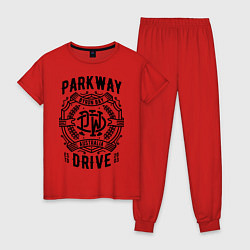 Пижама хлопковая женская Parkway Drive: Australia, цвет: красный