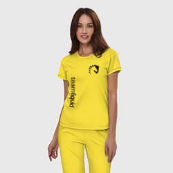 Пижама хлопковая женская TEAM LIQUID цвета желтый — фото 2