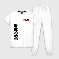 Пижама хлопковая женская MASS EFFECT N7, цвет: белый