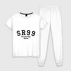 Пижама хлопковая женская SR99 NY, цвет: белый