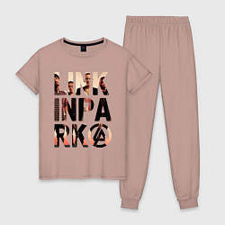 Пижама хлопковая женская Linkin Park, цвет: пыльно-розовый