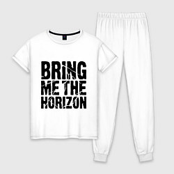 Пижама хлопковая женская Bring me the horizon, цвет: белый