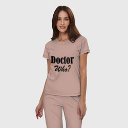 Пижама хлопковая женская Doctor Who?, цвет: пыльно-розовый — фото 2