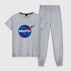 Пижама хлопковая женская NASA Delorean 88 mph, цвет: меланж
