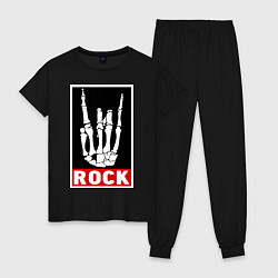 Пижама хлопковая женская Rock Undead, цвет: черный