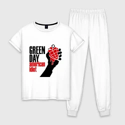 Пижама хлопковая женская Green Day: American idiot, цвет: белый