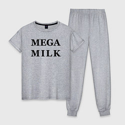 Пижама хлопковая женская Billie Eilish: Mega Milk, цвет: меланж
