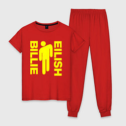 Пижама хлопковая женская BILLIE EILISH, цвет: красный