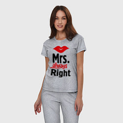 Пижама хлопковая женская Mrs. always right, цвет: меланж — фото 2