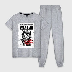 Пижама хлопковая женская Wanted Joker, цвет: меланж