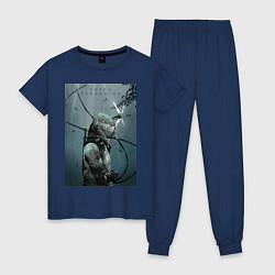 Пижама хлопковая женская Death Stranding, цвет: тёмно-синий