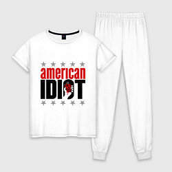 Пижама хлопковая женская American idiot, цвет: белый