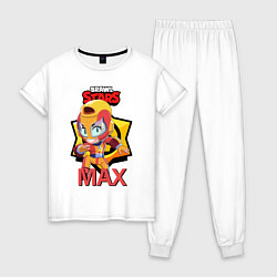 Пижама хлопковая женская BRAWL STARS MAX, цвет: белый