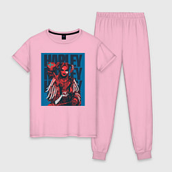 Пижама хлопковая женская Harley Quinn Harley Quinn цвета светло-розовый — фото 1
