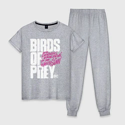 Пижама хлопковая женская Birds of Prey logo, цвет: меланж