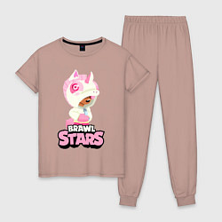Пижама хлопковая женская Leon Unicorn Brawl Stars, цвет: пыльно-розовый