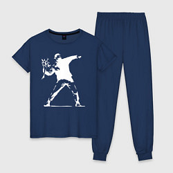 Пижама хлопковая женская Banksy, цвет: тёмно-синий