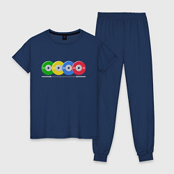 Пижама хлопковая женская Тяжелая атлетика, цвет: тёмно-синий