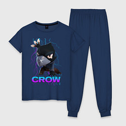 Пижама хлопковая женская Brawl Stars CROW, цвет: тёмно-синий