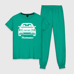 Пижама хлопковая женская Honda Torneo цвета зеленый — фото 1