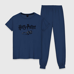 Пижама хлопковая женская Гарри Поттер, цвет: тёмно-синий
