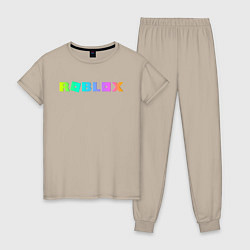 Пижама хлопковая женская ROBLOX, цвет: миндальный