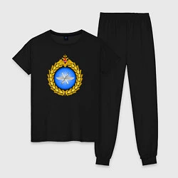 Пижама хлопковая женская Военно - воздушные силы, цвет: черный