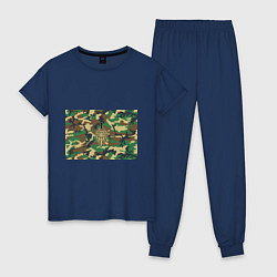 Пижама хлопковая женская Пограничные Войска, цвет: тёмно-синий
