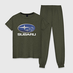 Пижама хлопковая женская SUBARU, цвет: меланж-хаки