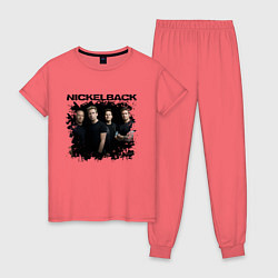 Пижама хлопковая женская Nickelback, цвет: коралловый