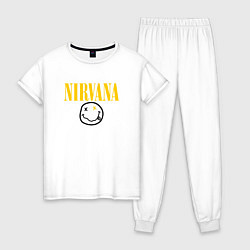 Пижама хлопковая женская NIRVANA, цвет: белый
