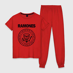 Пижама хлопковая женская RAMONES, цвет: красный