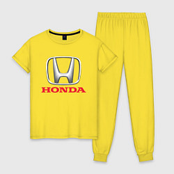 Пижама хлопковая женская HONDA, цвет: желтый